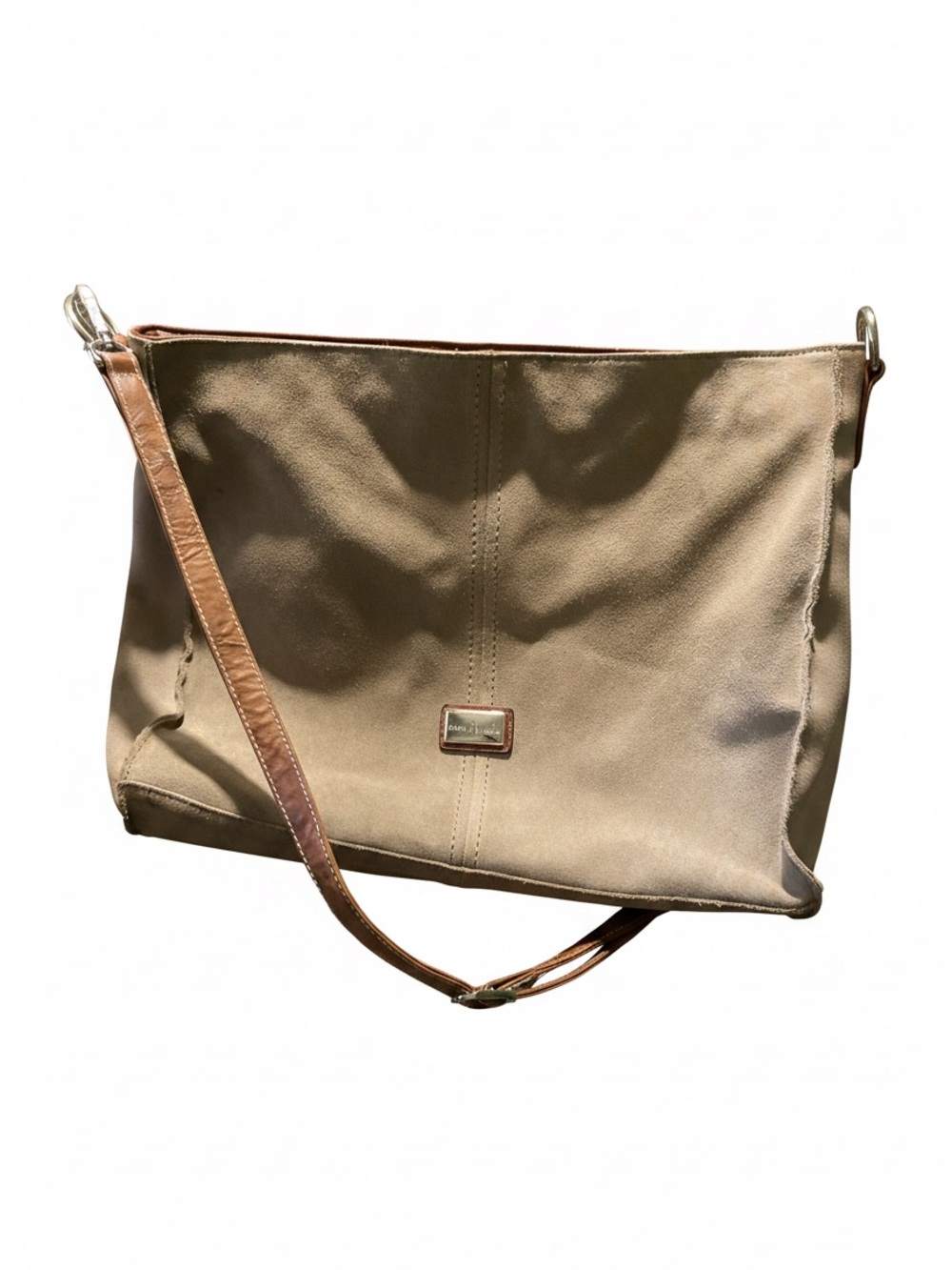 Simply Noelle Taupe Shoulder Bag with Brown Strap